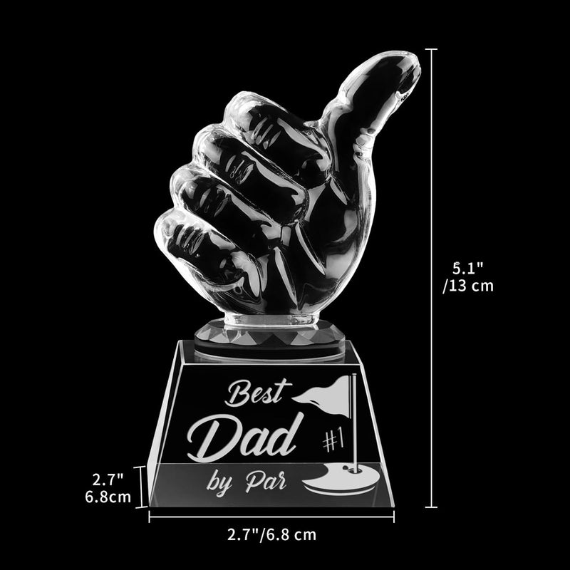 PRSTENLY Gifts for Dad from Daughter Son, Crystal Keepsakes Dad Gifts for Birthday Fathers Day Gifts Christmas, Personalized Engraved Crystal Decor Best Dad by Par Gifts for Men Golfers Daddy Papa - Image 2